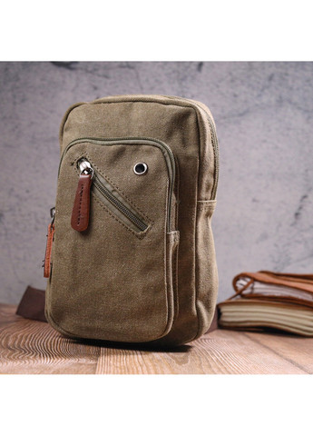 Сумка чоловіча через плече із щільного текстилю 21231 Оливкова Vintage (258267796)