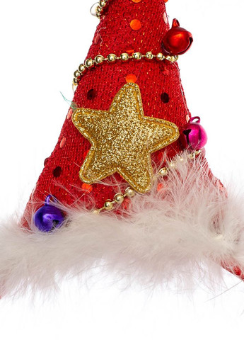 Новорічний обідок "Ковпак сантим" колір червоний ЦБ-00207185 No Brand (264189579)