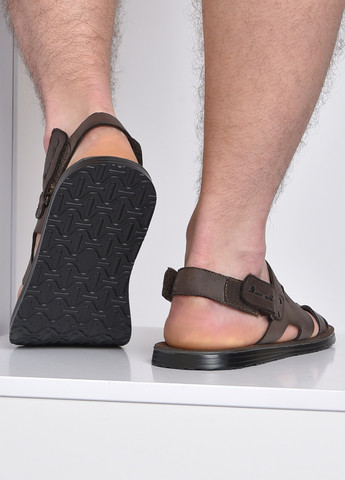 Пляжные сандалии мужские коричневого цвета на липучке Let's Shop на липучке