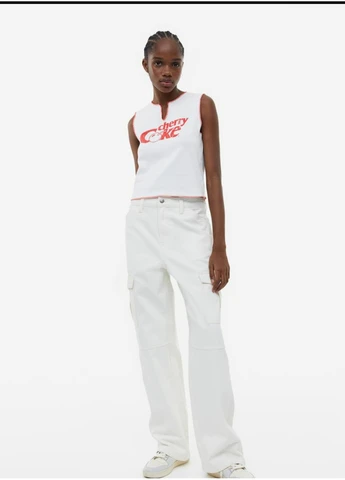 Женская футболка без рукавов Н&М (55746) 34 Белая H&M - (258661910)