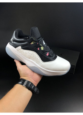 Черно-белые демисезонные мужские кроссовки черные с белым "no name" Nike Air Jordan 11 cmft