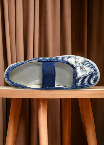 Синие тапочки для девочки ортопедические валди вероника бант 27 (17см) Waldi с бантом