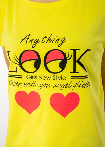 Бесцветная летняя стильная женская футболка (лимонный) Time of Style