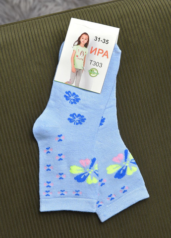 Носки для девочки голубого цвета с рисунком Let's Shop (269387489)