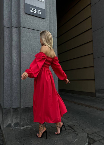 Красное кэжуал, вечернее женское платье софт No Brand