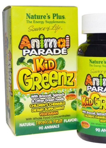Nature's Plus Animal Parade, Kid Greenz 90 Chewable Tabs Tropical Fruit Natures Plus (256724374)