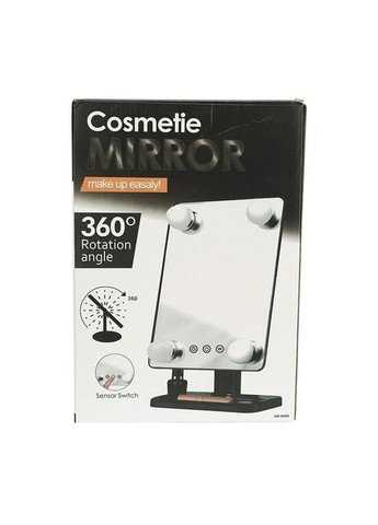 Зеркало для макияжа настольное Cosmetie 360 с подсветкой прямоугольное Mirror hh083 (260182504)