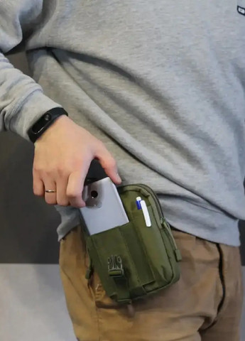 Тактическая сумка подсумок на пояс мужская армейская с креплением Molly для туризма 18х13х3 см (474183-Prob) Оливковая Unbranded (257574843)