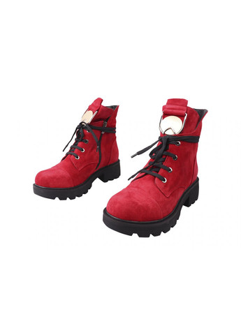 ботинки женские из натуральной замшы,на платформе,красные,высокие,турция Sattini