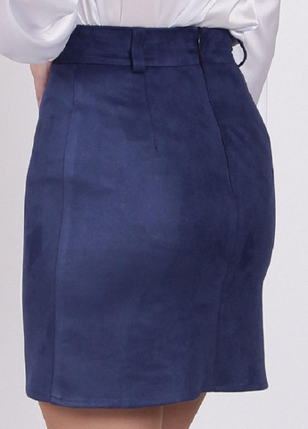 Спідниця міні жіноча 117 замш на дайвінгу синя Актуаль (259639234)