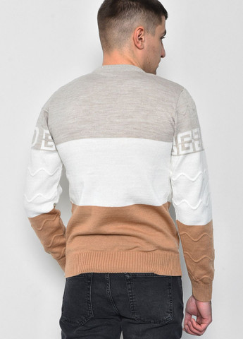 Светло-коричневый демисезонный свитер мужской светло-коричневого цвета пуловер Let's Shop