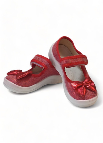 Дитячі тапочки дівчинці текстильні Валди Аліна Бант червоні 24-15см Waldi (272798556)