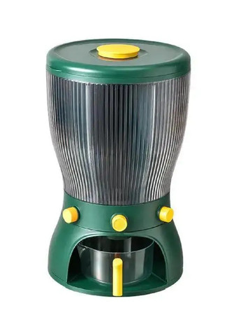 Банка контейнер емкость круглая поворотная с дозатором для сыпучих круп с отсеками 4 шт на 10 л 26х42 см (475935-Prob) Зеленый Unbranded (275068617)