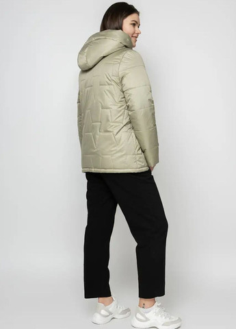 Оливкова демісезонна осіння жіноча куртка великого розміру SK