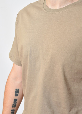 Коричневая футболка мужская однотонная коричневого цвета Let's Shop