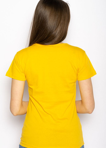 Желтая летняя футболка женская с бабочкой (желтый) Time of Style