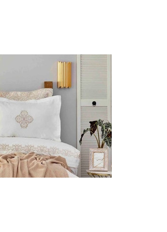 Набор постельное белье с покрывалом + плед Privat - Celine gold золотой евро (10) Karaca Home (258186363)