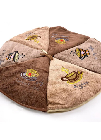 Unbranded набор круглых полотенец для кухни микрофибра 6 шт 50 см (473820-prob) кофе рисунок коричневый производство -