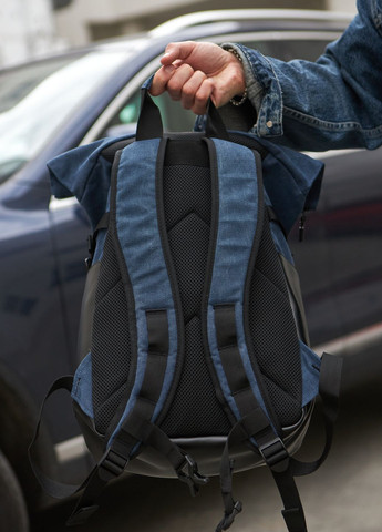 Стильный и практичный рюкзак роллтоп для ноутбука для путешествий комбинированный, синего цвета No Brand rolltop (260074376)
