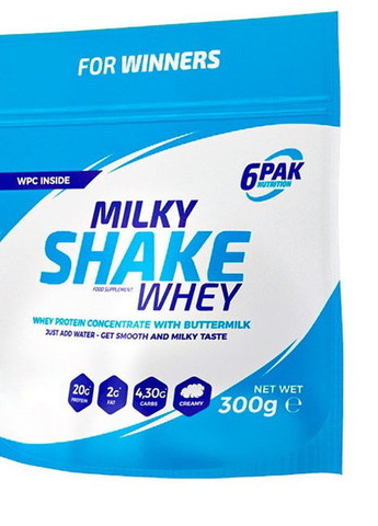 Milky Shake Whey 300 g /10 servings/ Strawberry 6PAK Nutrition (258499591)