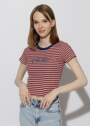 Бордовая летняя женская футболка слим цвет бордовый цб-00219011 Divon