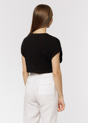 Черная летняя короткая женская футболка цвет черный цб-00219337 So sweet