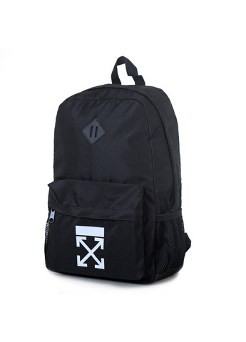 Стильний сучасний місткий повсякденний чорний рюкзак водонепроникний з білим малюнком логотипу No Brand (258591387)