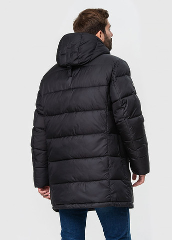 Чорна зимня подовжена куртка з капюшоном модель Nortfolk 520341