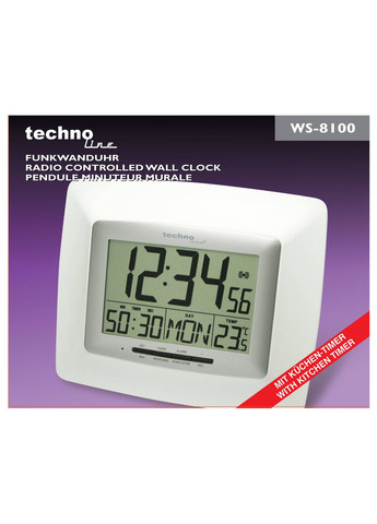 Часы настенные WS8100 White/Silver (WS8100) Technoline (257731835)