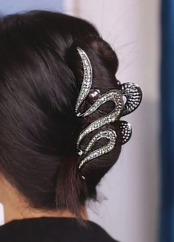 Заколка краб для волос "Fillet", черная со стразами, 14 см Анна Ясеницька (264835914)