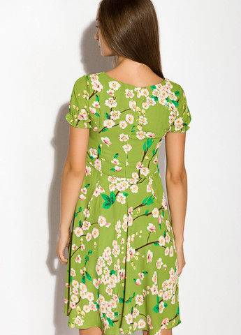 Зеленое кэжуал платье женское в цветочек (зеленый) Time of Style однотонное