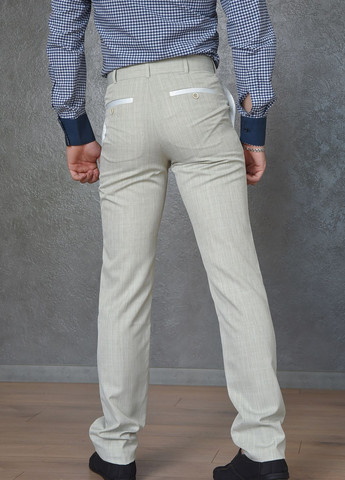 Бежевые классические демисезонные прямые брюки Let's Shop