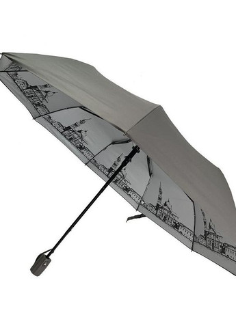 Зонт полуавтомат женский TheBest F713 на 9 спиц с внутренним рисунком Серый No Brand (277631759)