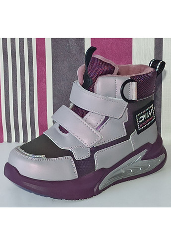 Фиолетовые повседневные осенние демисезонные ботинки для девочки утепленные на флисе 10269н фиолетовые том м Tom.M