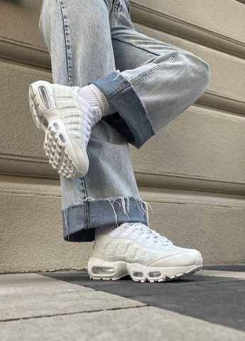 Белые демисезонные кроссовки женские, вьетнам Nike Air Max 95 White