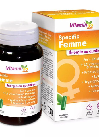 ВИТАМИННЫЙ КОМПЛЕКС VITAMIN’22 СПЕЦИАЛЬНЫЙ ЖЕНСКИЙ / SPECIFIC FEMME - 30-ДЕННЫЙ КУРС, 60 КАПСУЛ Vitamin'22 (271986237)