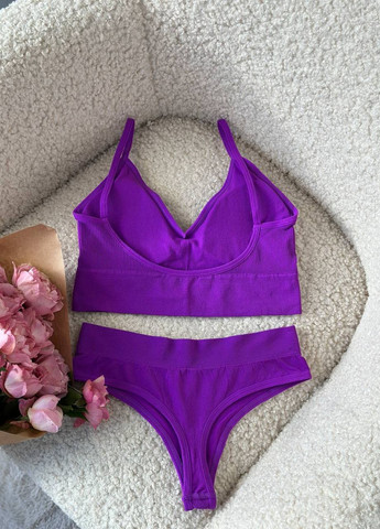 Фіолетовий демісезонний комплект безшовної жіночої нижньої білизни No Brand