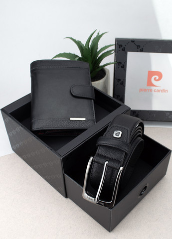 Подарочный набор мужской 326A GG14 (портмоне и ремень) черный Pierre Cardin (272593079)