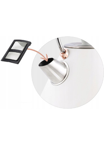 Електрочайник електричний чайник ергономічний із термометром метал 1,7 л 2200 Вт 29х23 см (475179-Prob) Білий Unbranded (262885692)