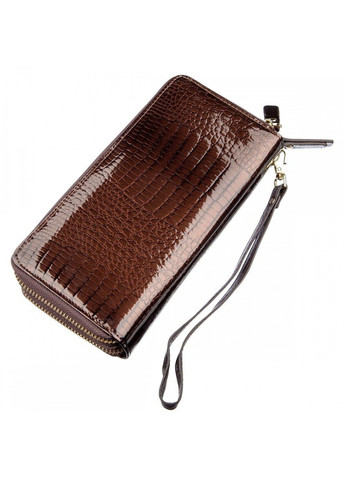 Жіночий коричневий гаманець з натуральної лакової шкіри ST Leather 18908 Коричневий ST Leather Accessories (262453822)