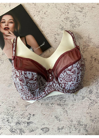 Бордовый бюстгальтер большого размера, бордовый лифчик на чашку е Lanny Mode