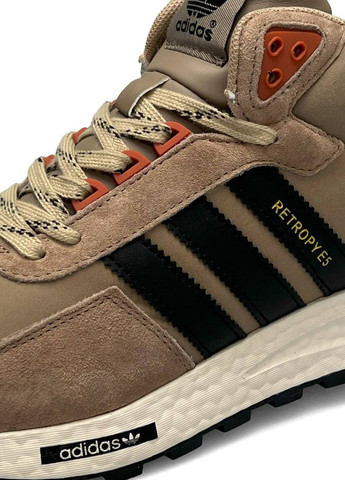 Песочные зимние кроссовки мужские, вьетнам adidas Originals Retropy E5 Sand Black Fur