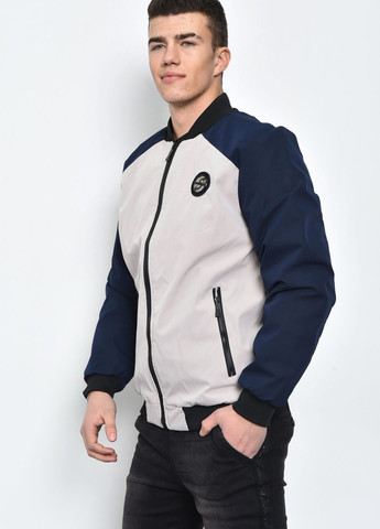 Черная демисезонная куртка мужская демисезонная на меху сине-бежевого цвета Let's Shop