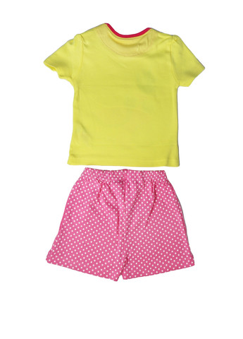 Комбинированная набор летних пижам для девочки 2 шт 86 желтый-розовый Primark