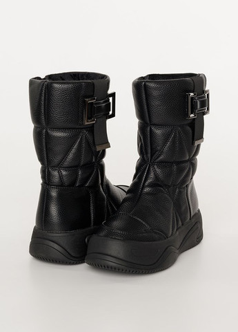 Черные зимние ботинки для девочки цвет черный цб-00232385 Kimboo