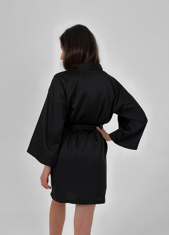 Чорний шовковий халат Kari Shop Atelier (273477529)