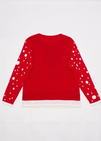 Червоний джемпер зима,червоний в кольорові візерунки, JDY