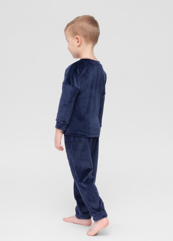 Темно-синя піжама дитяча домашня велюрова кофта зі штанами темно-синій Maybel