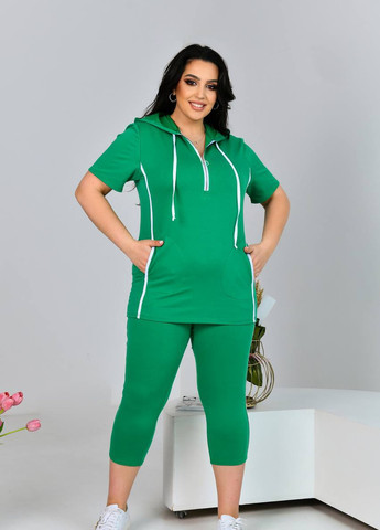 Жіночий костюм з лосинами колір зелений р.50/52 433027 New Trend (258706276)