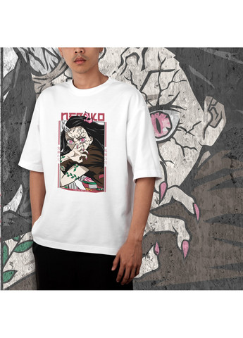 Белая футболка c принтом клинок рассекающий демонов - незуко 2 we No Brand
